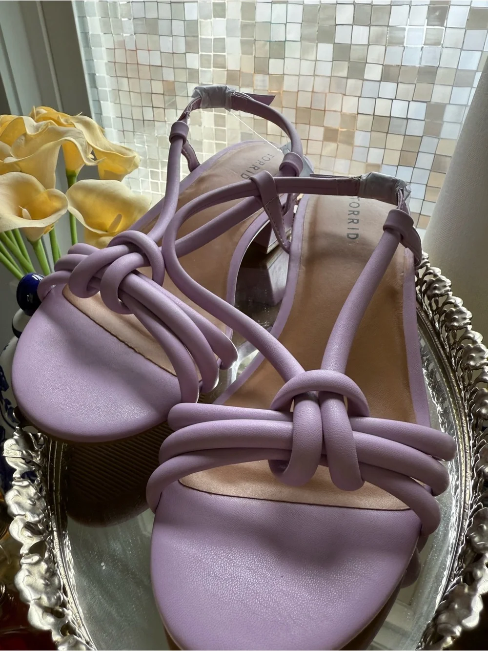 NWT torrid Lilac Knotted Strappy Heeled Sandals - Picture 1 of 4